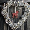 Silver Jingle Bell Dog Breed Wreath (English Bull Terrier)